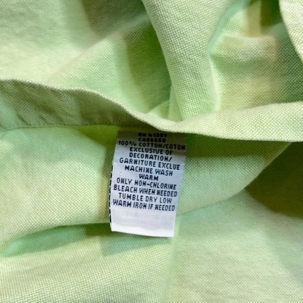 Polo Ralph Lauren Oxford Shirt Mens Large Tall Green Classic Fit Flesh Pony